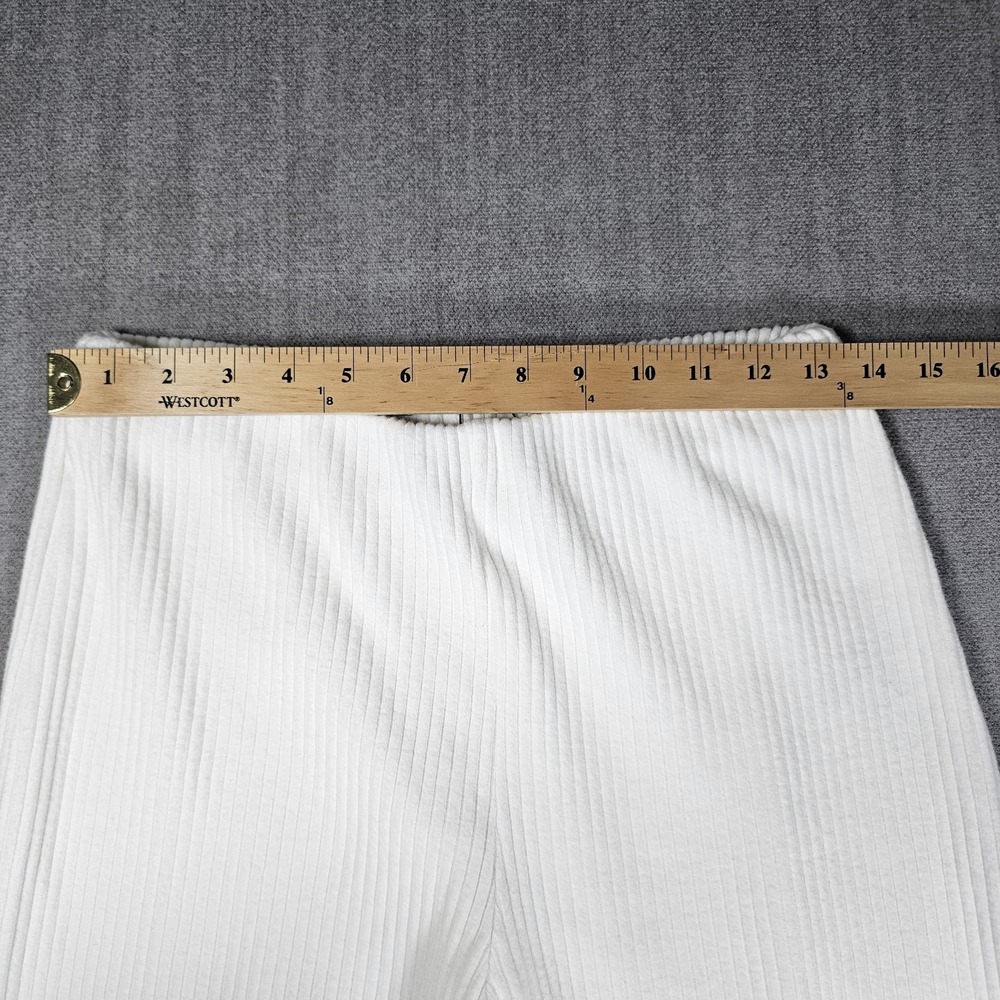 Zara Women's Off-White Knit Wide-Leg Pants High-Rise Elastic Waist Lounge - Picture 7 of 15